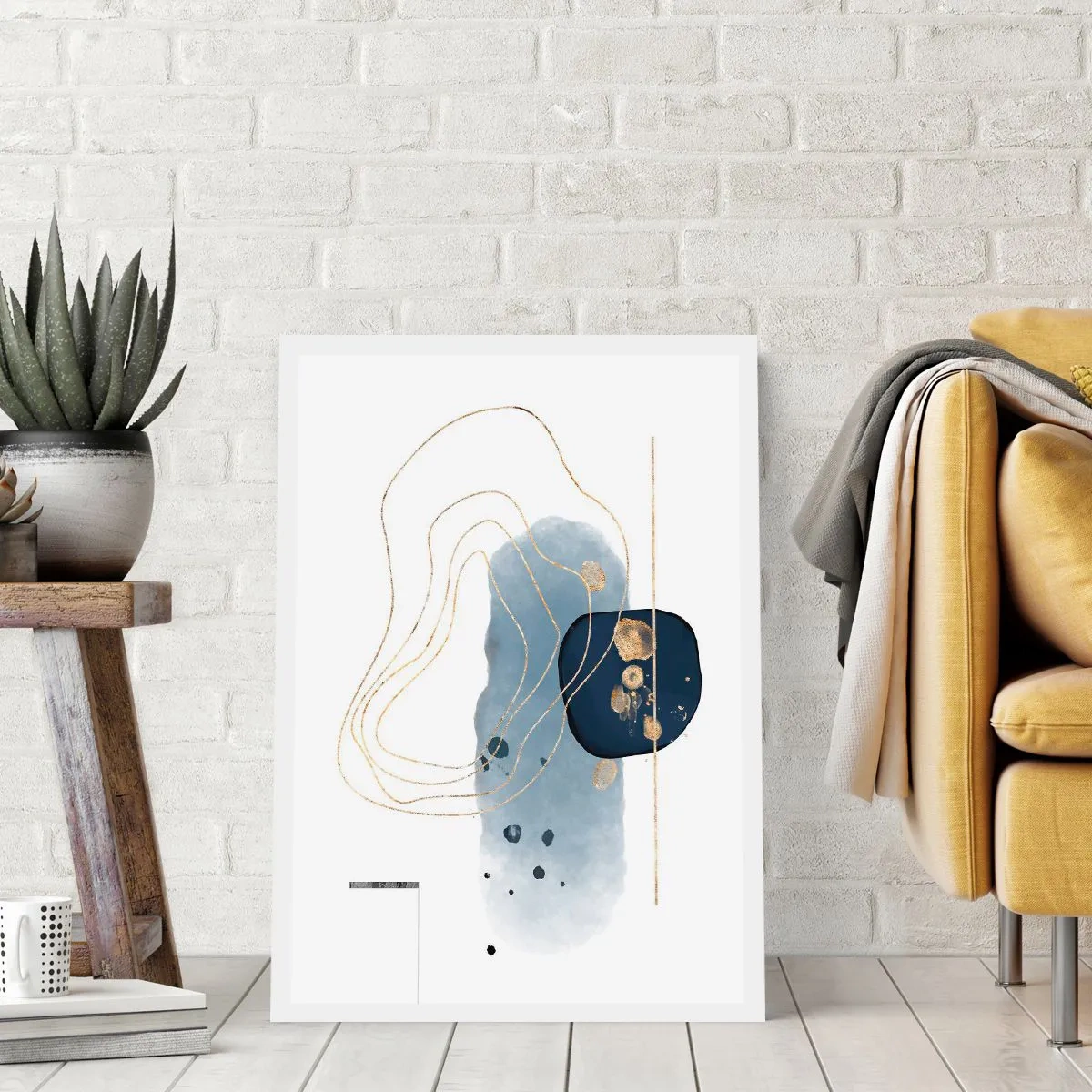 Poster - Fantasia blu e oro - 70x100 cm