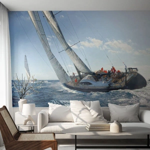 Fotomurali Autoadesivo Deluxe Sticker - Che vinca il migliore - Barca a vela, Regata, Navigazione - 100x70 cm
