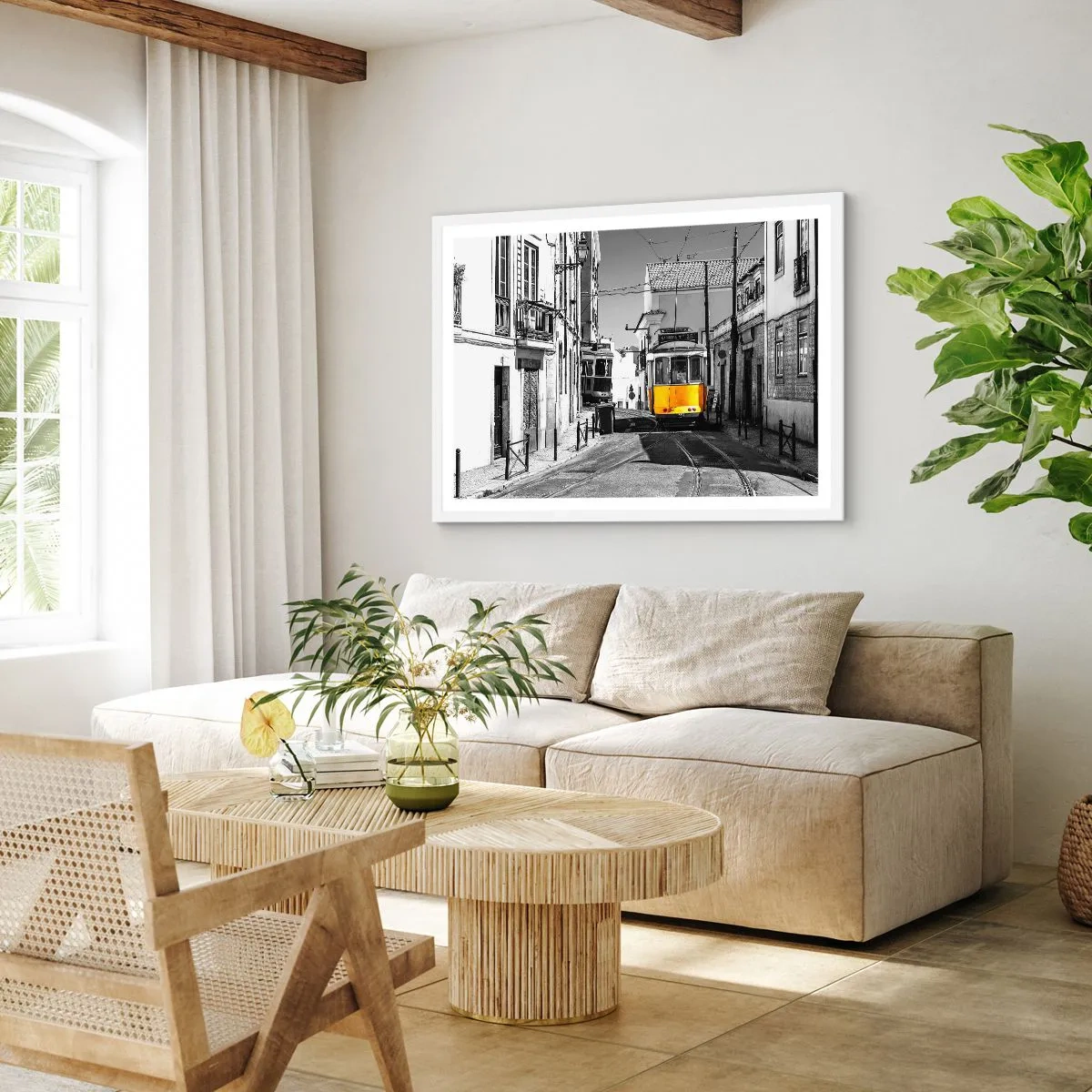 Poster in cornice bianca - Lo spirito di Lisbona - 91x61 cm