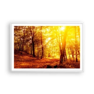 Poster in cornice bianca - Verso la radura dorata - 91x61 cm