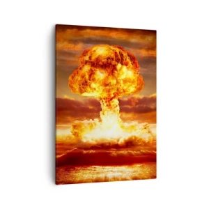 Quadro su tela - Stampe su Tela - Esplosione di una nube a fungo sullo sfondo di un tramonto - 50x70cm - E sarà la fine - Decorazione murale moderna per soggiorno e camera da letto ARTTOR