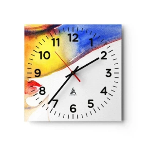 Orologio da parete - Orologio in Vetro - Ritratto di donna - 40x40 cm