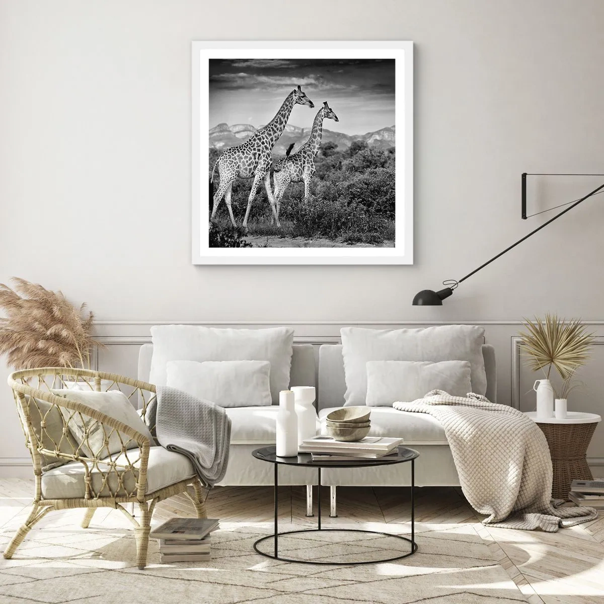 Poster in cornice bianca - Alta classe in Africa - 30x30 cm