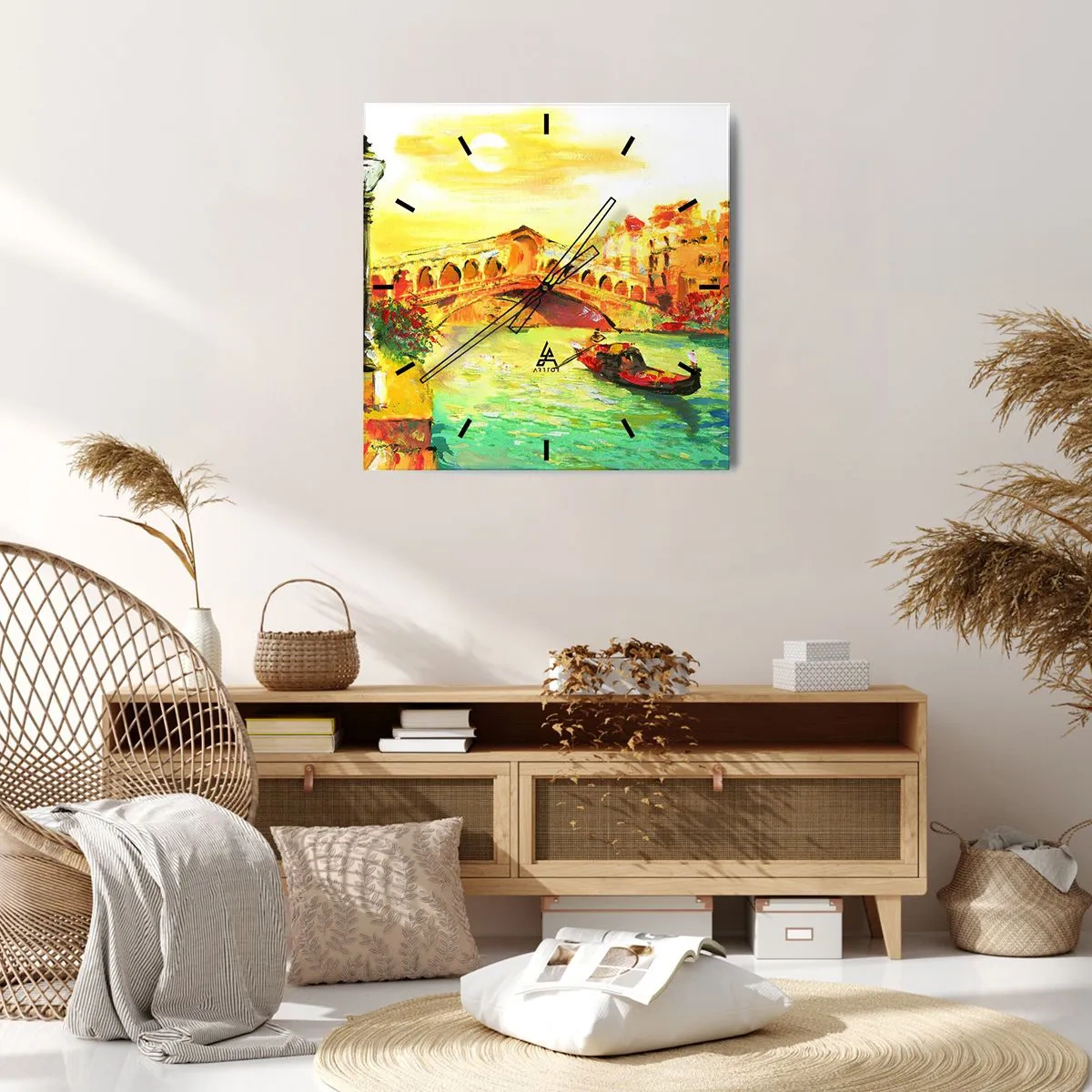 Orologio da parete - Orologio in Vetro - Il pellegrinaggio degli innamorati - 30x30 cm