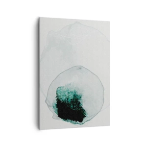 Quadro su tela - Stampe su Tela - Goccia d'acqua astratta con sfumature di verde e nero - 50x70cm - In una goccia d'acqua - Decorazione murale moderna per soggiorno e camera da letto ARTTOR