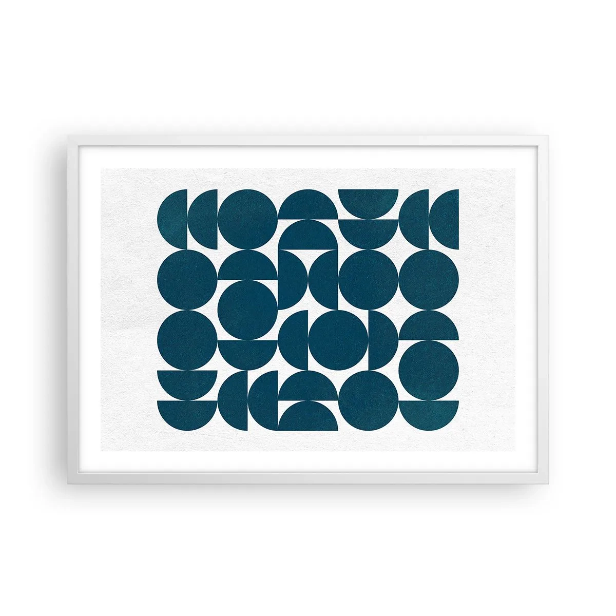 Poster in cornice bianca - Cerchi e semicerchi - 70x50 cm