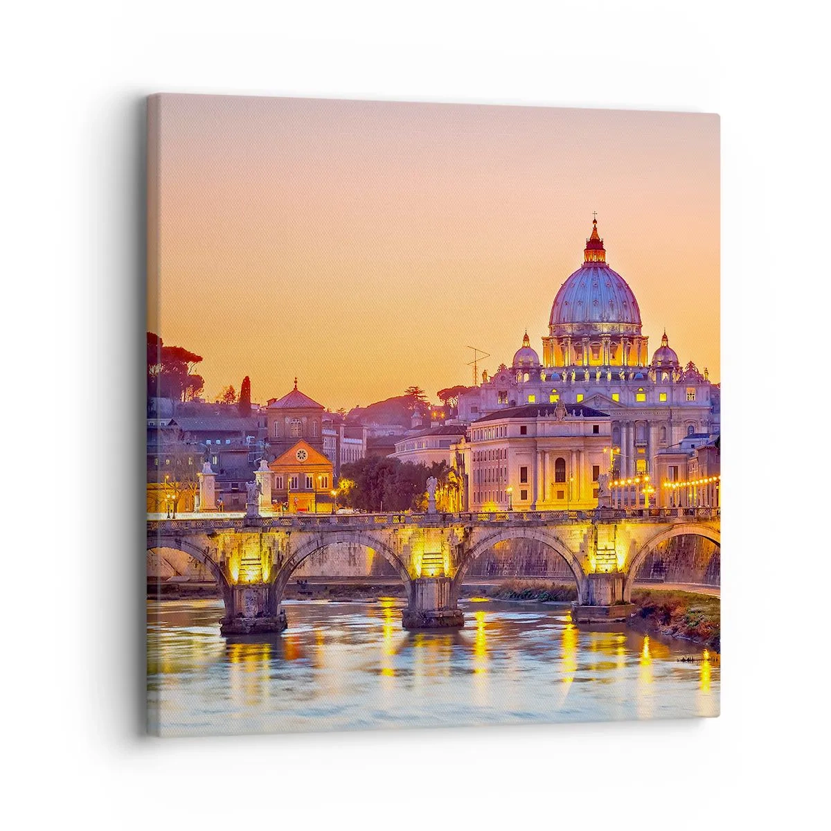 Quadro su tela - Stampe su Tela - Tramonto sulla Città Eterna - 30x30 cm
