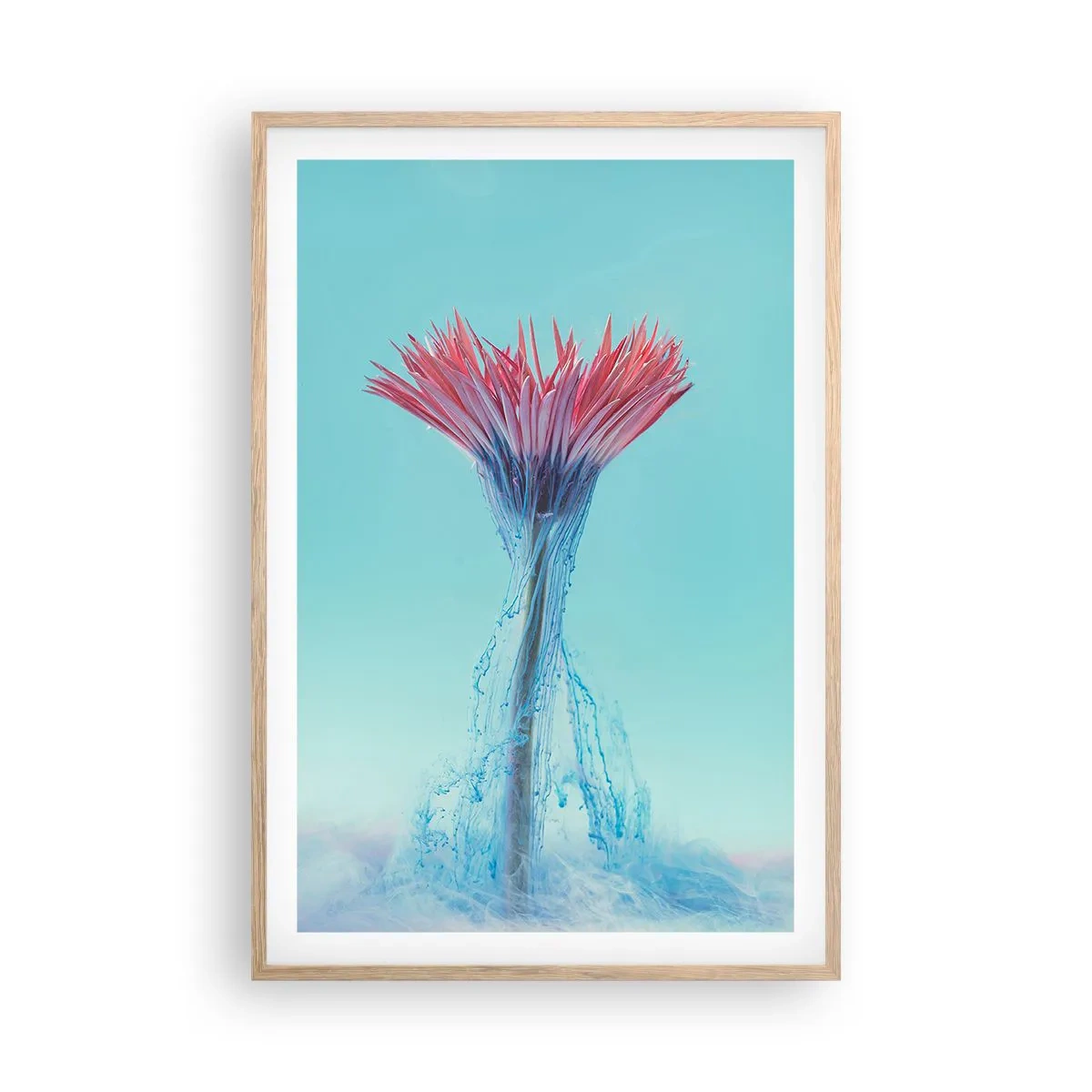 Poster in cornice rovere chiaro - L'abbraccio che ravviva - 61x91 cm