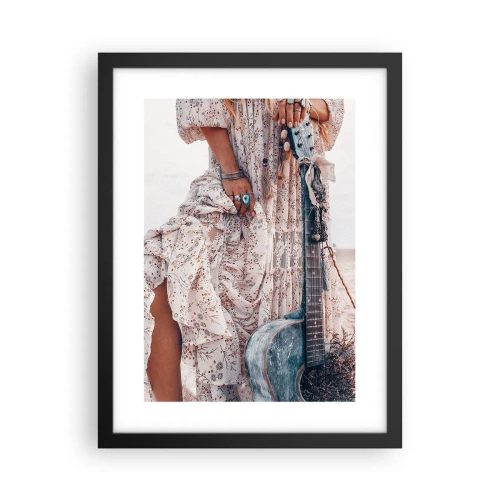 Poster in cornice nera - Figli dei fiori in cammino - 30x40 cm
