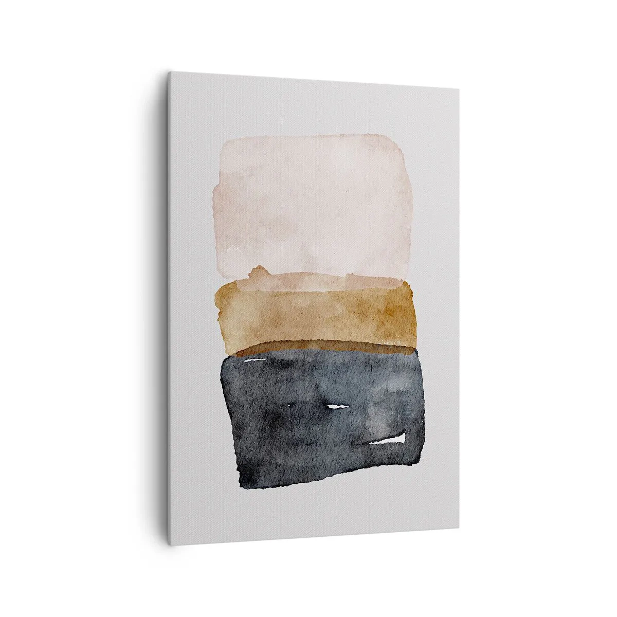 Quadro su tela - Stampe su Tela - Una composizione minimalista di tre rettangoli nei toni della terra. - 70x100cm - Composizione di colori della terra - Decorazione murale moderna per soggiorno e camera da letto ARTTOR