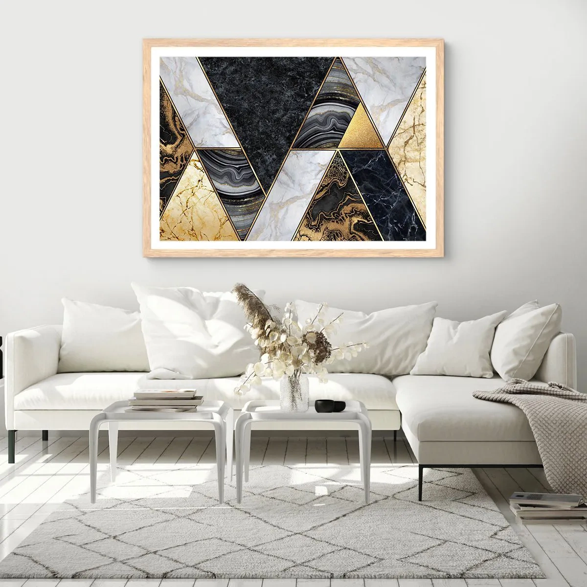 Poster in cornice rovere chiaro - Pietra su pietra - 40x30 cm