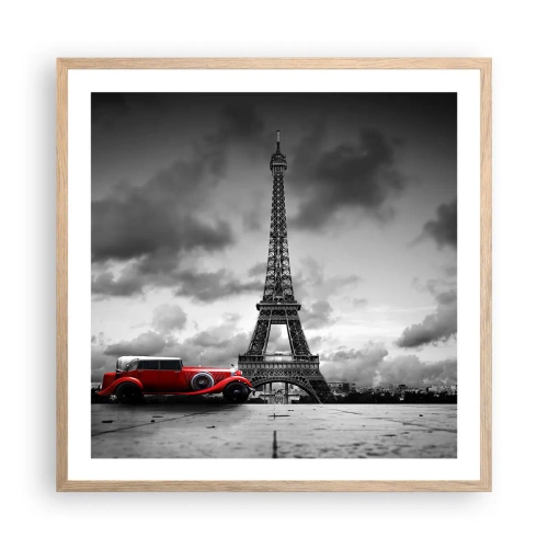 Poster in cornice rovere chiaro - Non molto tempo fa a Parigi - 60x60 cm