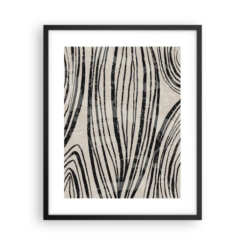 Poster in cornice nera - Una palude di linee - 40x50 cm