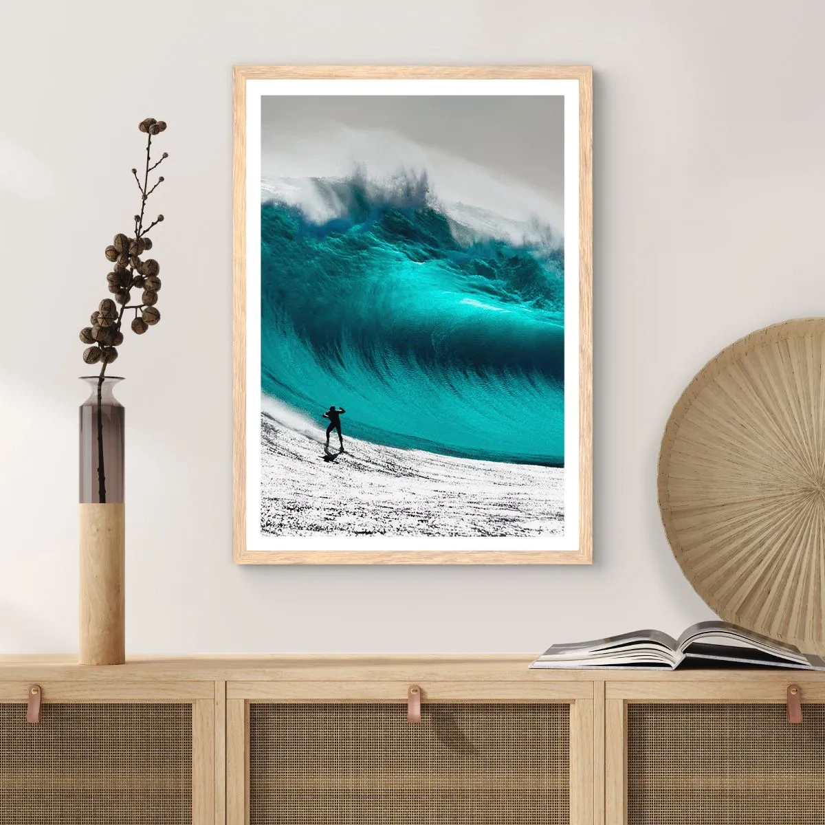 Poster in cornice rovere chiaro - Sfida accettata - 30x40 cm