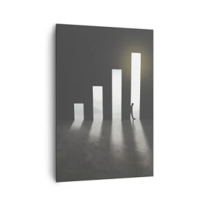 Quadro su tela - Stampe su Tela - Crescita simbolica sotto forma di passaggi illuminati dalla luce - 70x100cm - Successo - impressione - Decorazione murale moderna per soggiorno e camera da letto ARTTOR