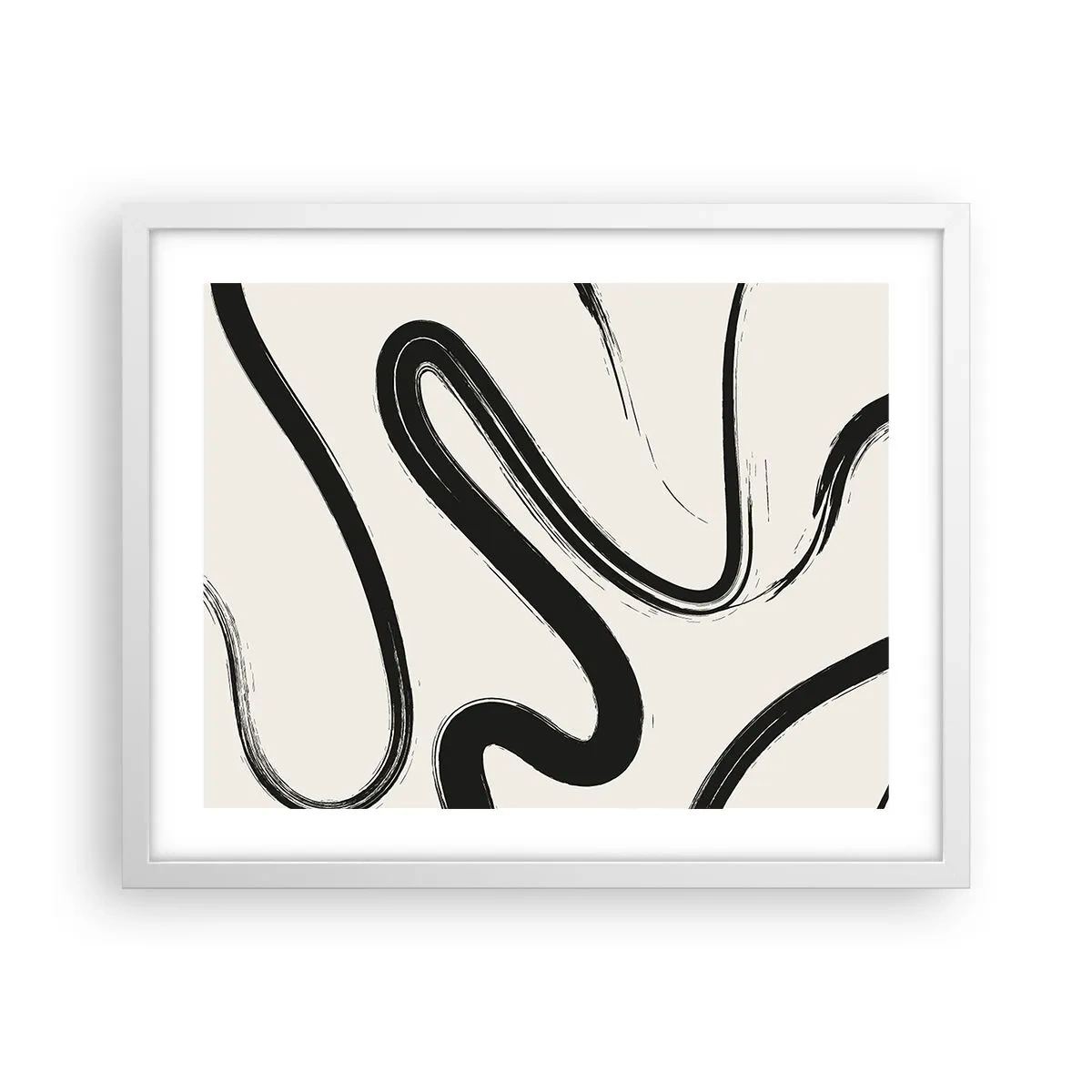 Poster in cornice bianca - Capriccio bianco e nero - 50x40 cm