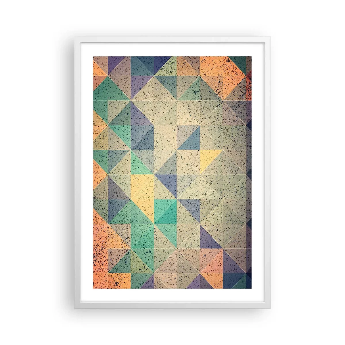 Poster in cornice bianca - La repubblica dei triangoli - 50x70 cm