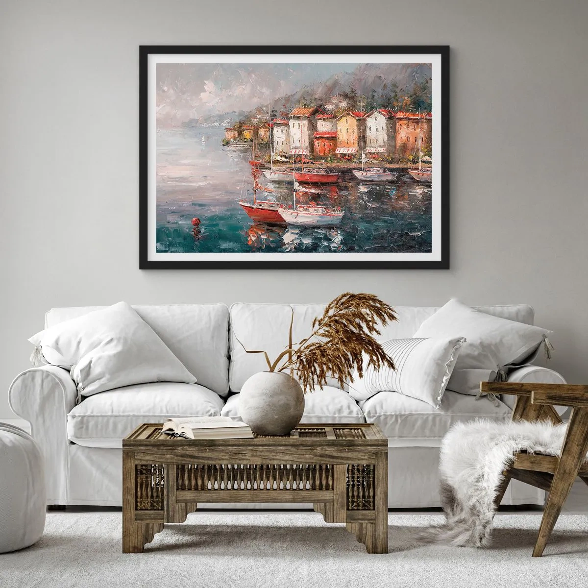 Poster in cornice nera - Molo romantico - 91x61 cm