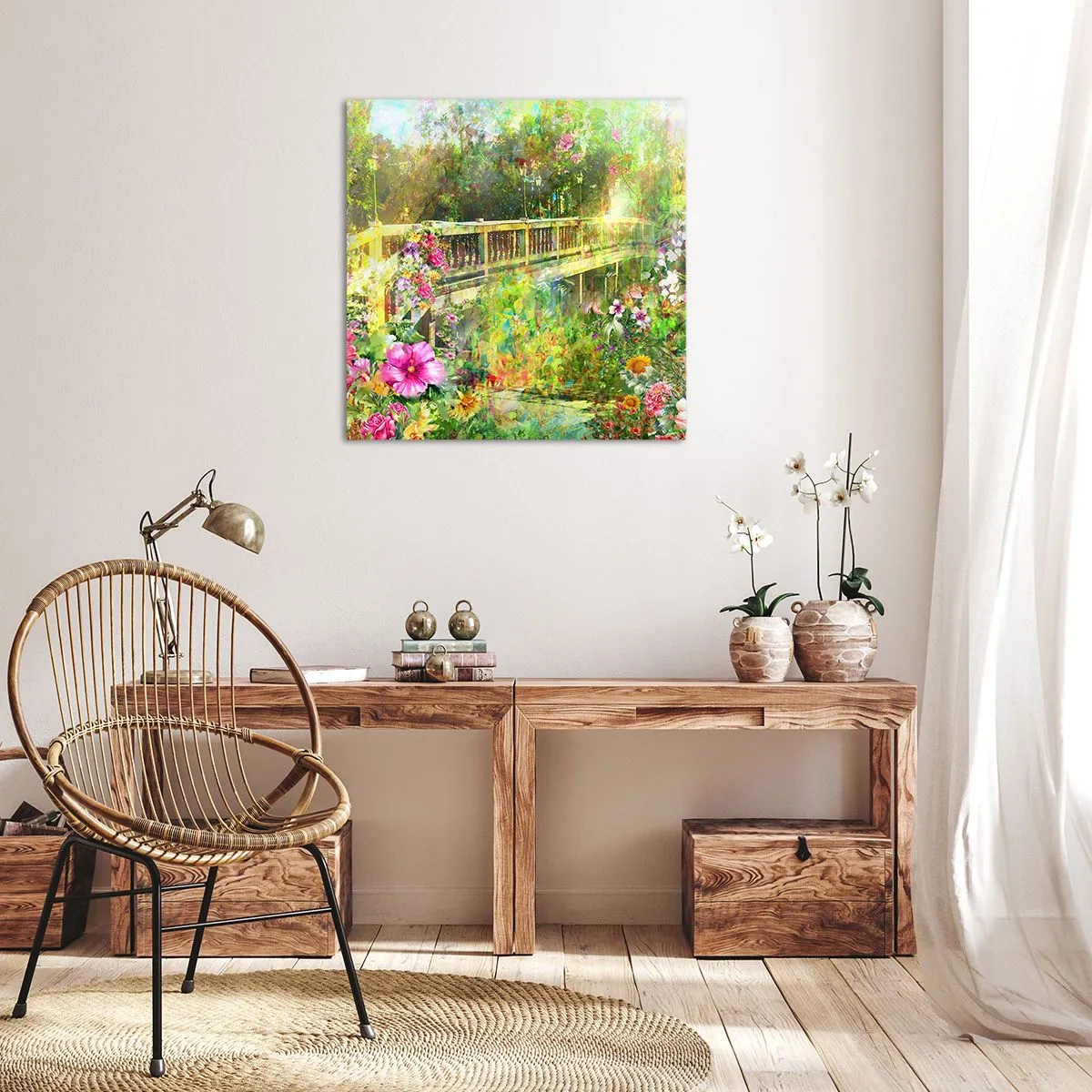 Quadro su tela - Stampe su Tela - Il ponte dei sospiri primaverili - 30x30 cm