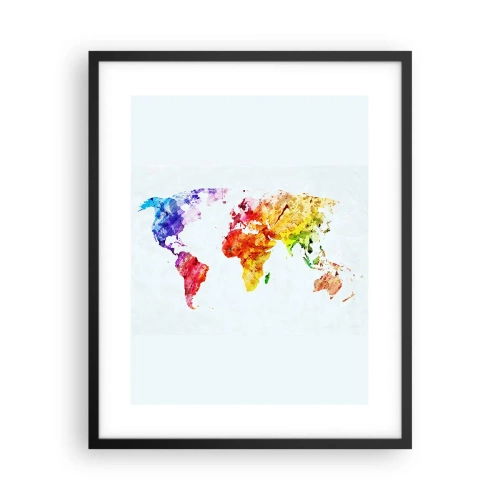 Poster in cornice nera - Tutti i colori del mondo - 40x50 cm