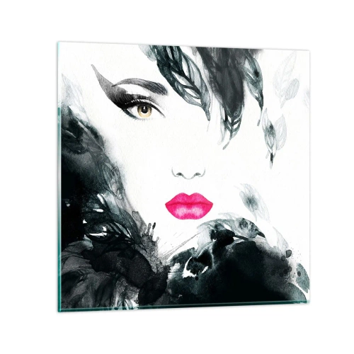 Quadro su vetro - Attenzione! Femme fatale - 70x70 cm