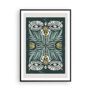 Poster in cornice nera - Geometrie di arte popolare - 70x100 cm