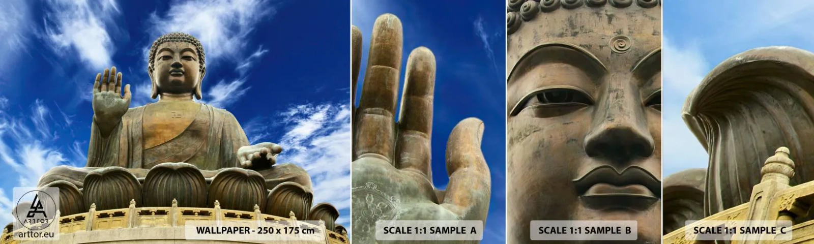 Campione Di Fotomurale Standard Eco - Vivere senza paura - Budda, Religione, Asia - 100x30 cm