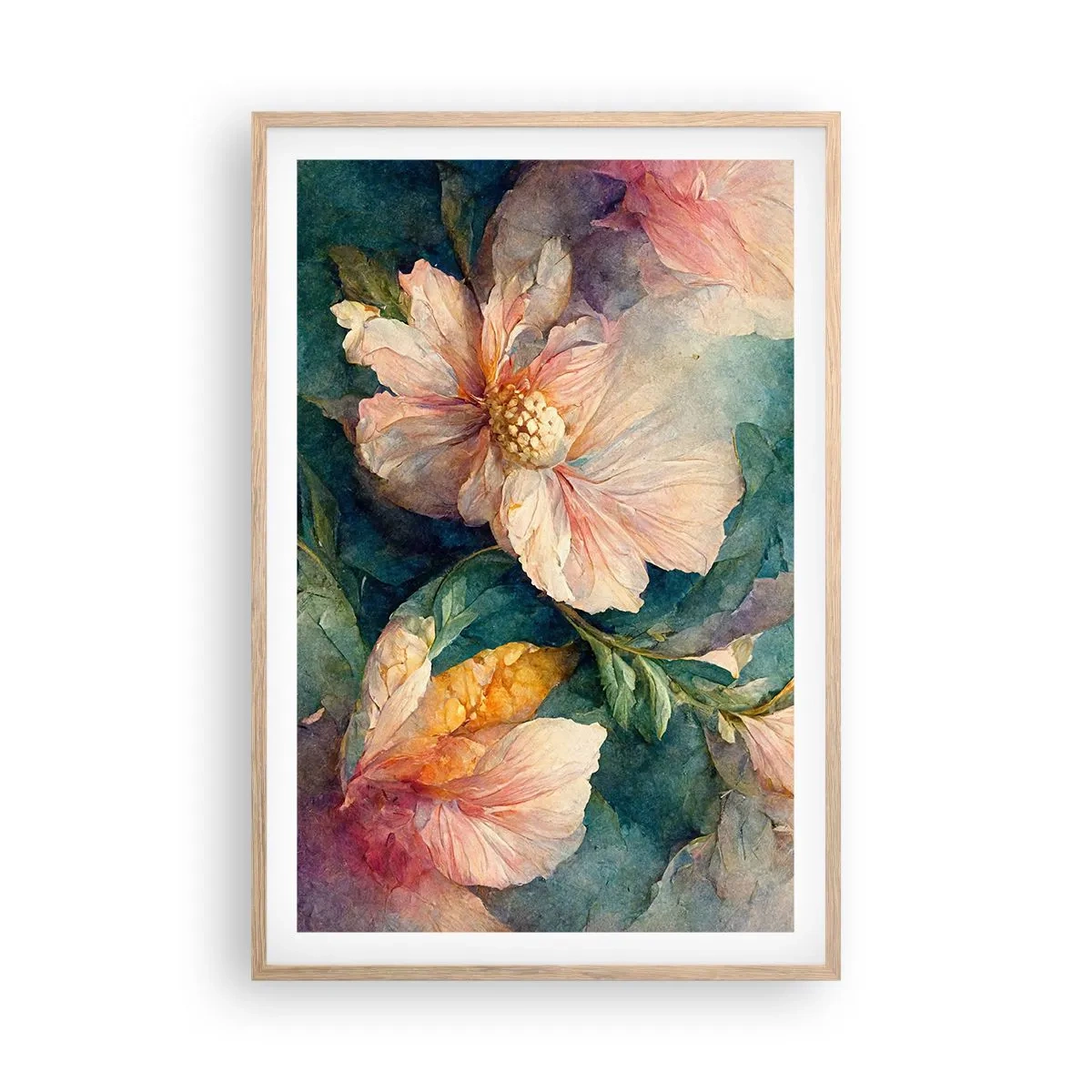 Poster in cornice rovere chiaro - Delicatezza pura - 61x91 cm