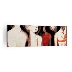 Quadro su tela - Stampe su Tela - Figure artistiche in una composizione astratta - 160x50cm - Madonne nell'oscurità - Decorazione murale moderna per soggiorno e camera da letto ARTTOR