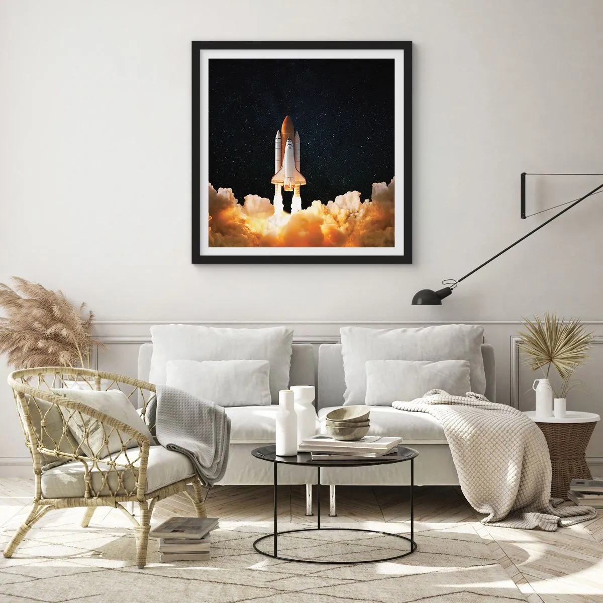 Poster in cornice nera - Ad astra! - 30x30 cm