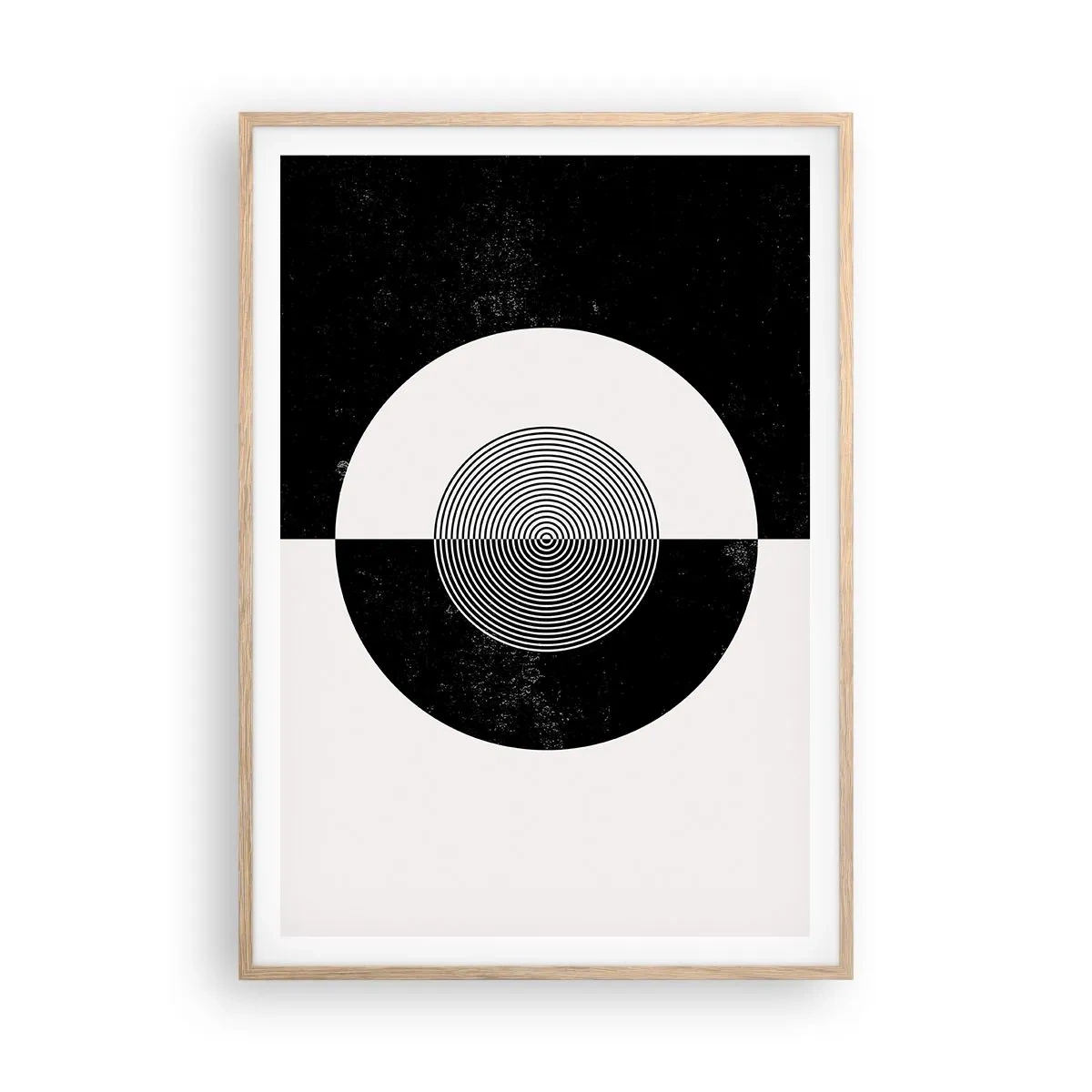 Poster in cornice rovere chiaro - Armonia in bianco e nero - 70x100 cm