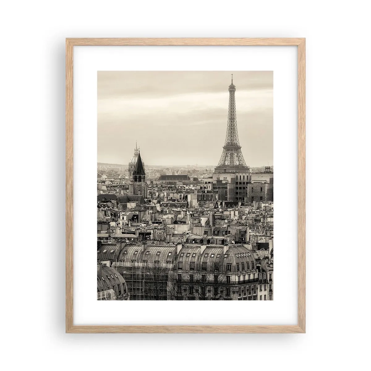 Poster in cornice rovere chiaro - Sui tetti di Parigi - 40x50 cm