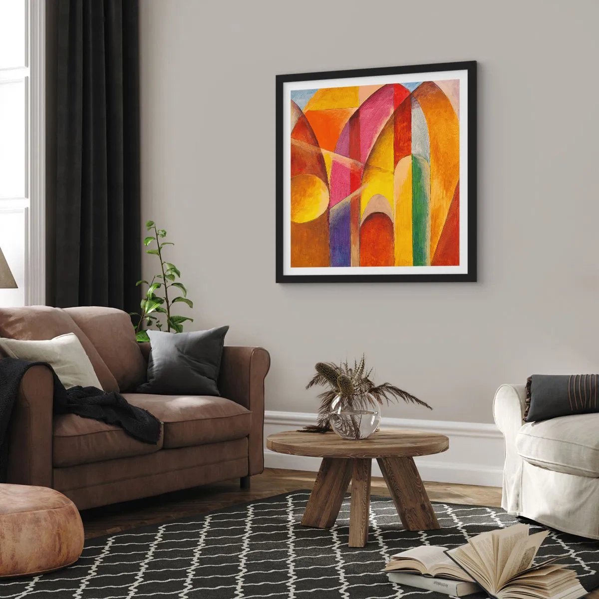 Poster in cornice nera - La cattedrale del sole - 60x60 cm