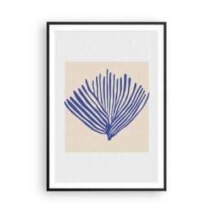 Poster in cornice nera - Ventaglio blu - 70x100 cm