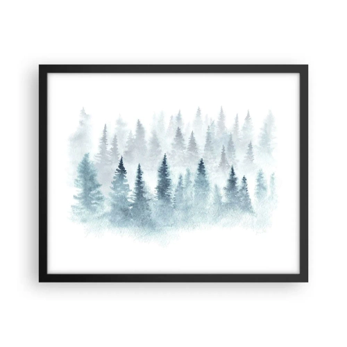 Poster in cornice nera - Avvolti nella nebbia - 50x40 cm