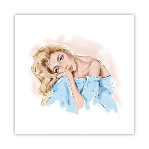 Poster - Sognante nel blu - 40x40 cm