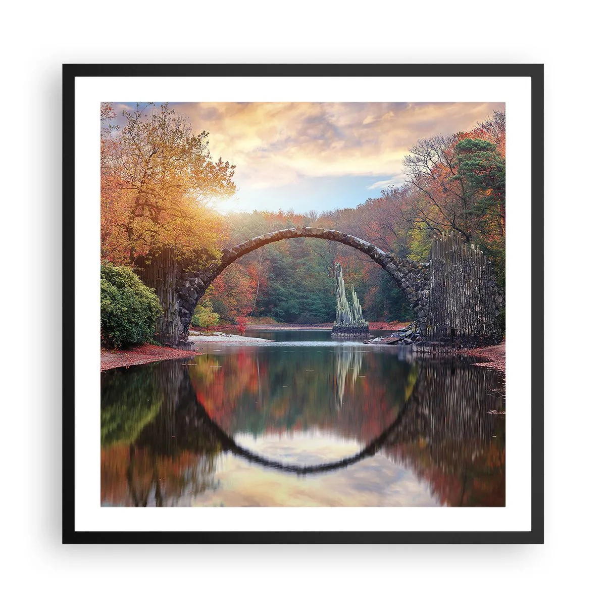 Poster in cornice nera - Dall'altro lato dello specchio - 60x60 cm