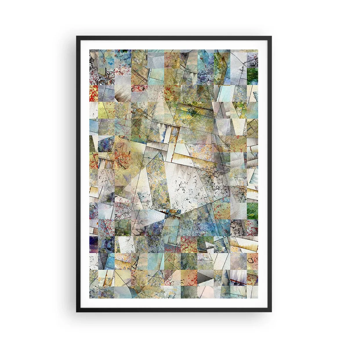 Poster in cornice nera - Rimpasto geometrico - 70x100 cm