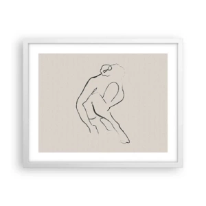 Poster in cornice bianca - Schizzo intimo - 50x40 cm