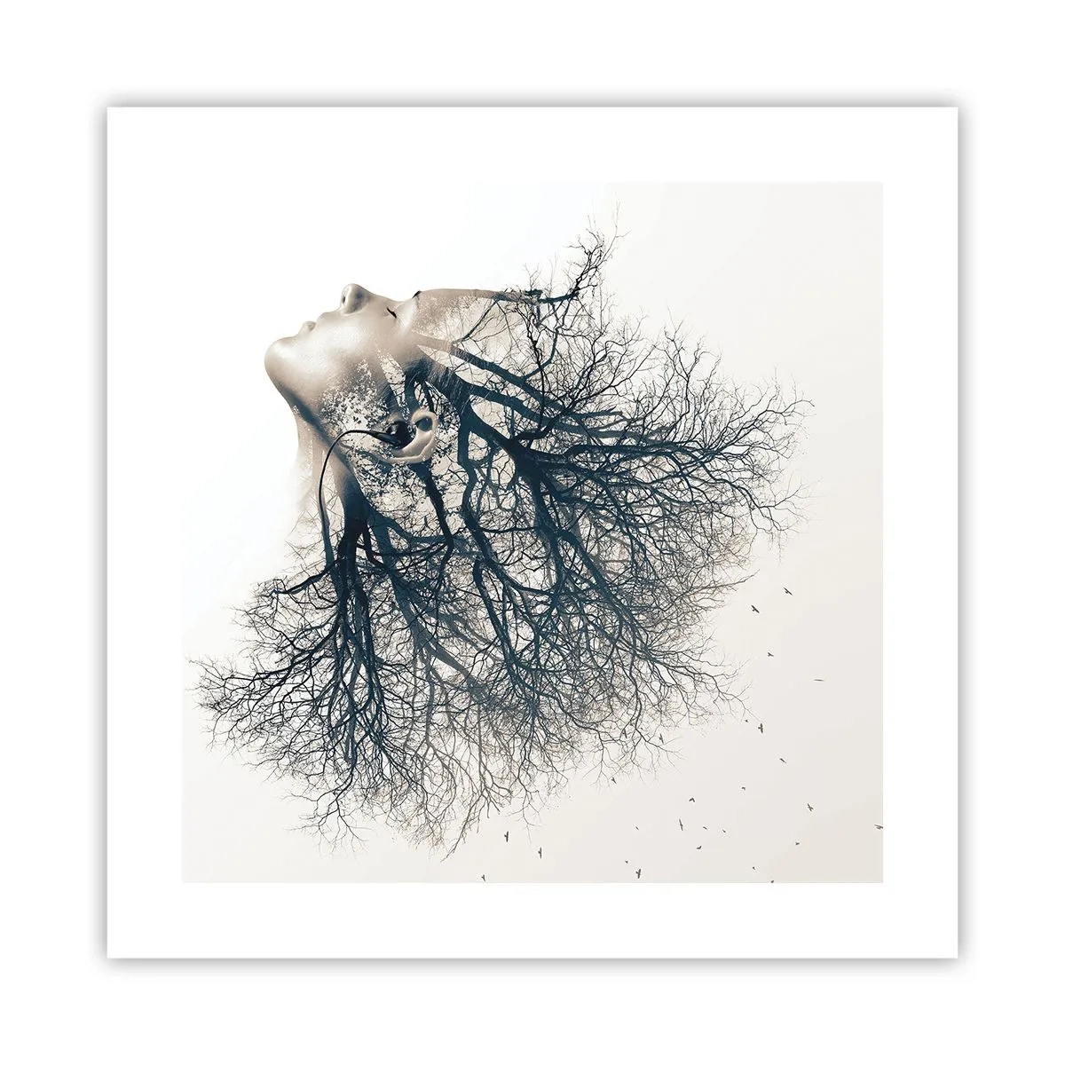 Poster - In ascolto del sussurro dell'albero - 40x40 cm