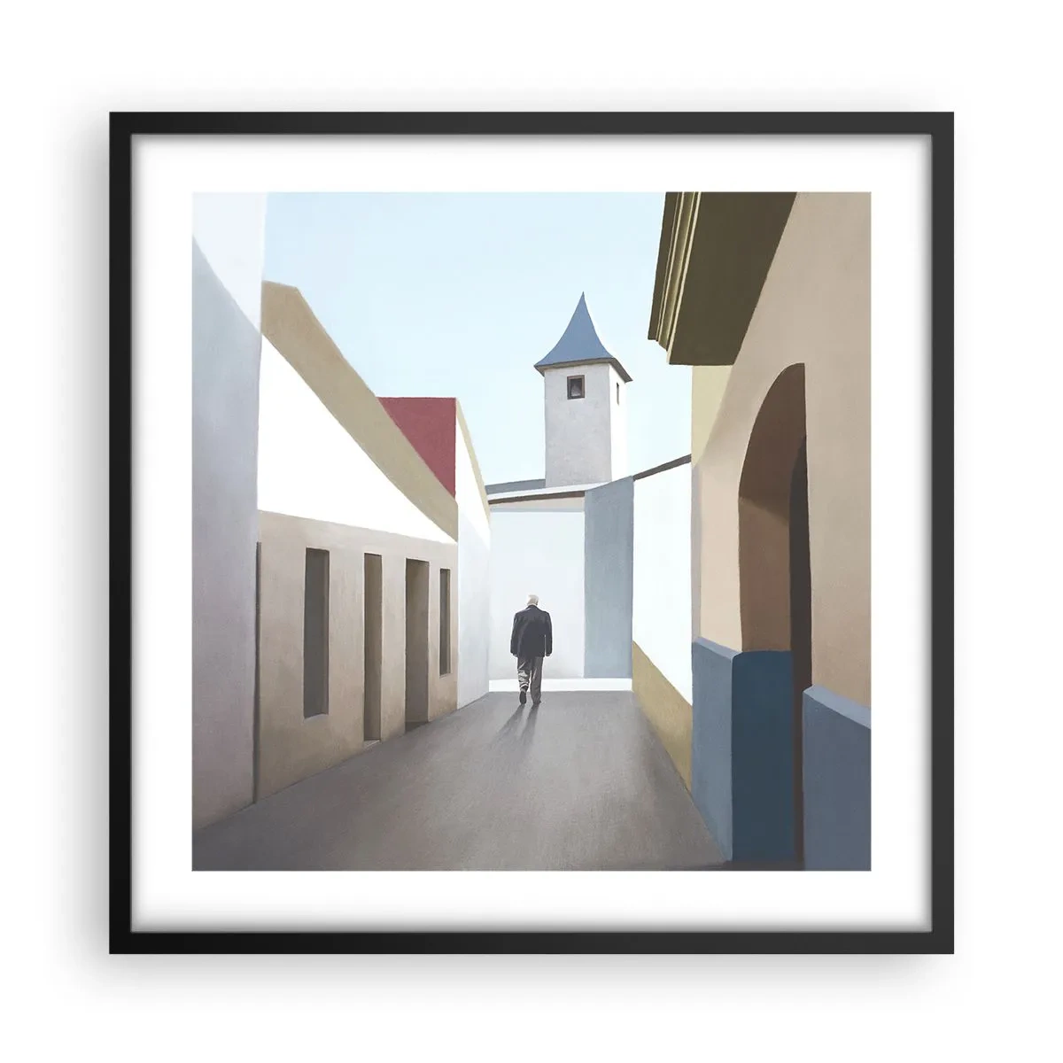 Poster in cornice nera - Passeggiata assolata - 50x50 cm