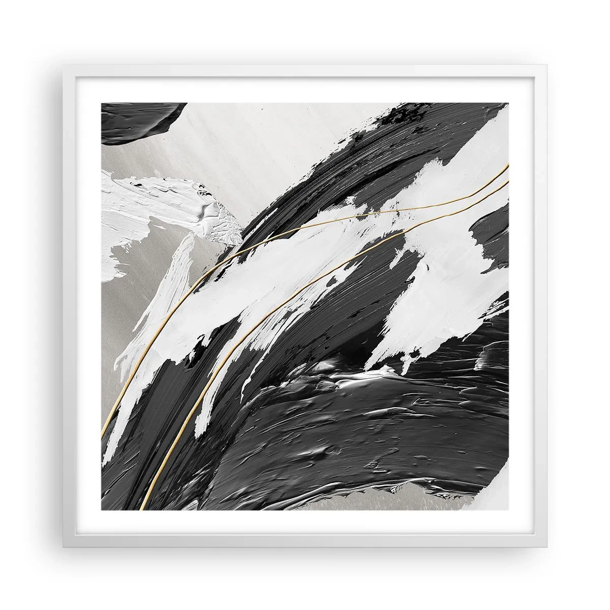 Poster in cornice bianca - Astrazione con sfarzo - 60x60 cm