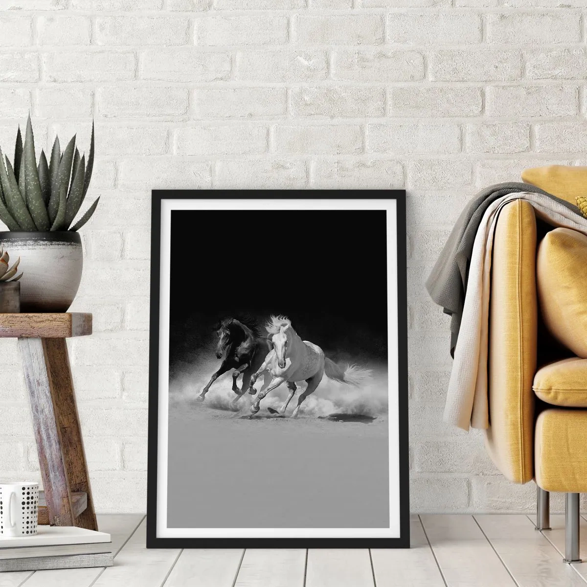 Poster in cornice nera - Il galoppo della libertà - 40x50 cm