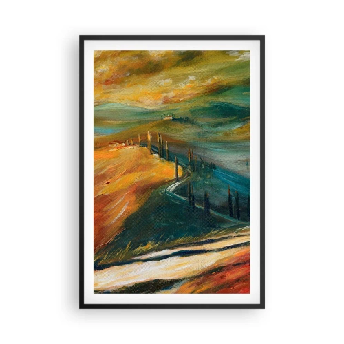 Poster in cornice nera - Paesaggio toscano - 61x91 cm