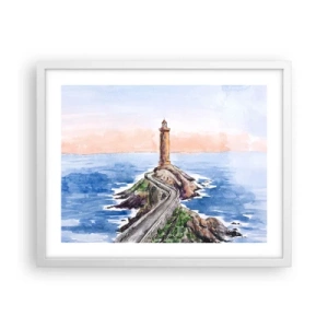 Poster in cornice bianca - Rivolto verso il mare - 50x40 cm