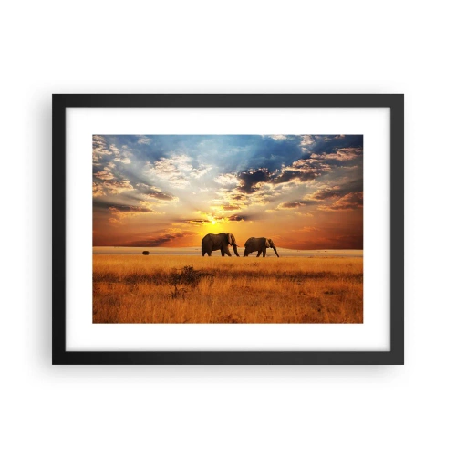 Poster in cornice nera - Passeggiata familiare - 40x30 cm