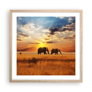 Poster in cornice rovere chiaro - Passeggiata familiare - 50x50 cm