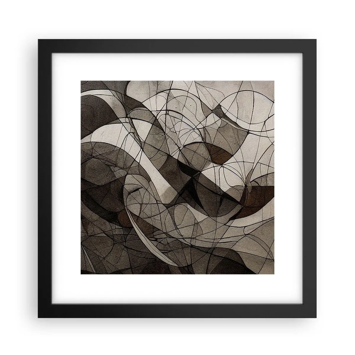 Poster in cornice nera - La circolazione dei colori della terra - 30x30 cm