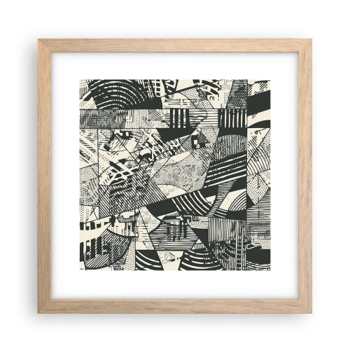 Poster in cornice rovere chiaro - Dinamica della contemporaneità - 30x30 cm