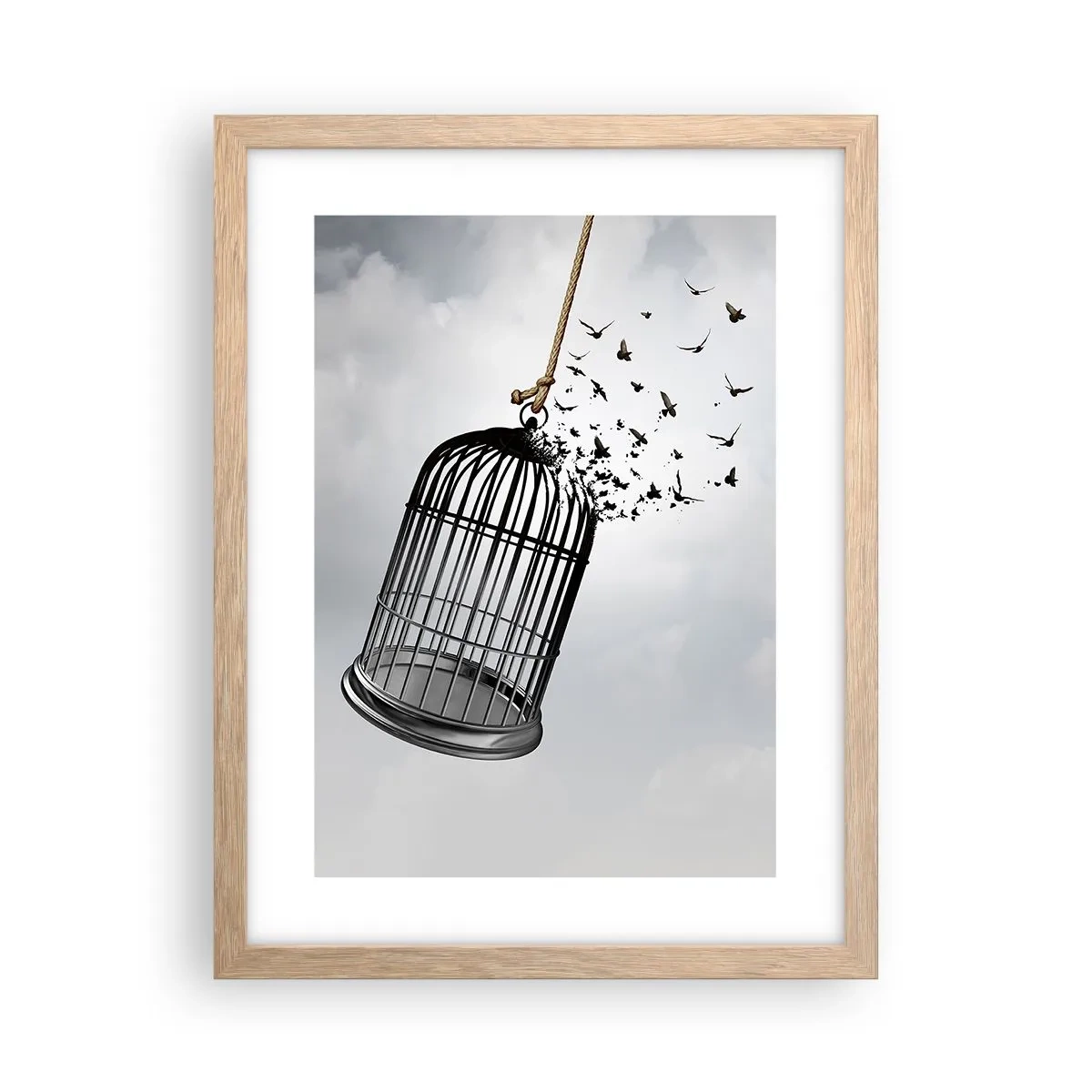 Poster in cornice rovere chiaro - Fede... Speranza... Libertà! - 30x40 cm